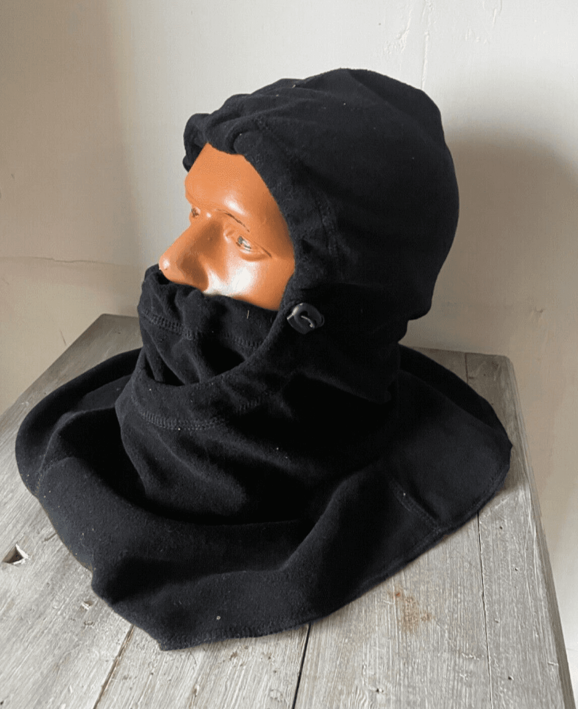 Russian Army winter BALACLAVA/hat face mask wool/poly  fleece wind block BLACK
