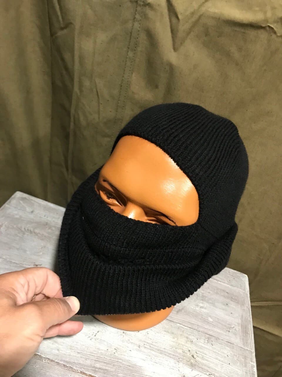 Winter BALACLAVA/hat wool/poly BLACK thumbnail 3