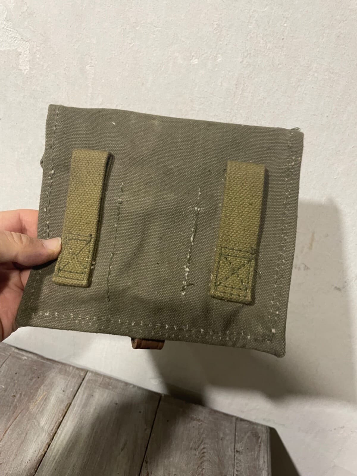 Russian Army pouch 3 grenades tarpaulin TAN USSR new old stock year 1953 stamp/1 thumbnail 2