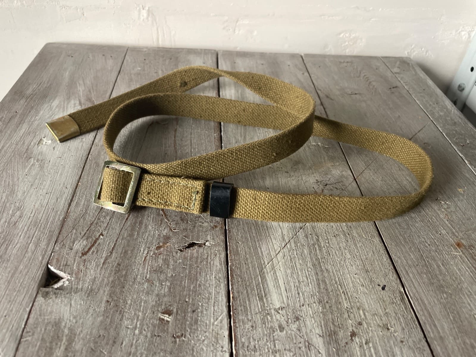 Rus Army waist pants original belt mustard color USSR 1970-s army stamp 107 cm
