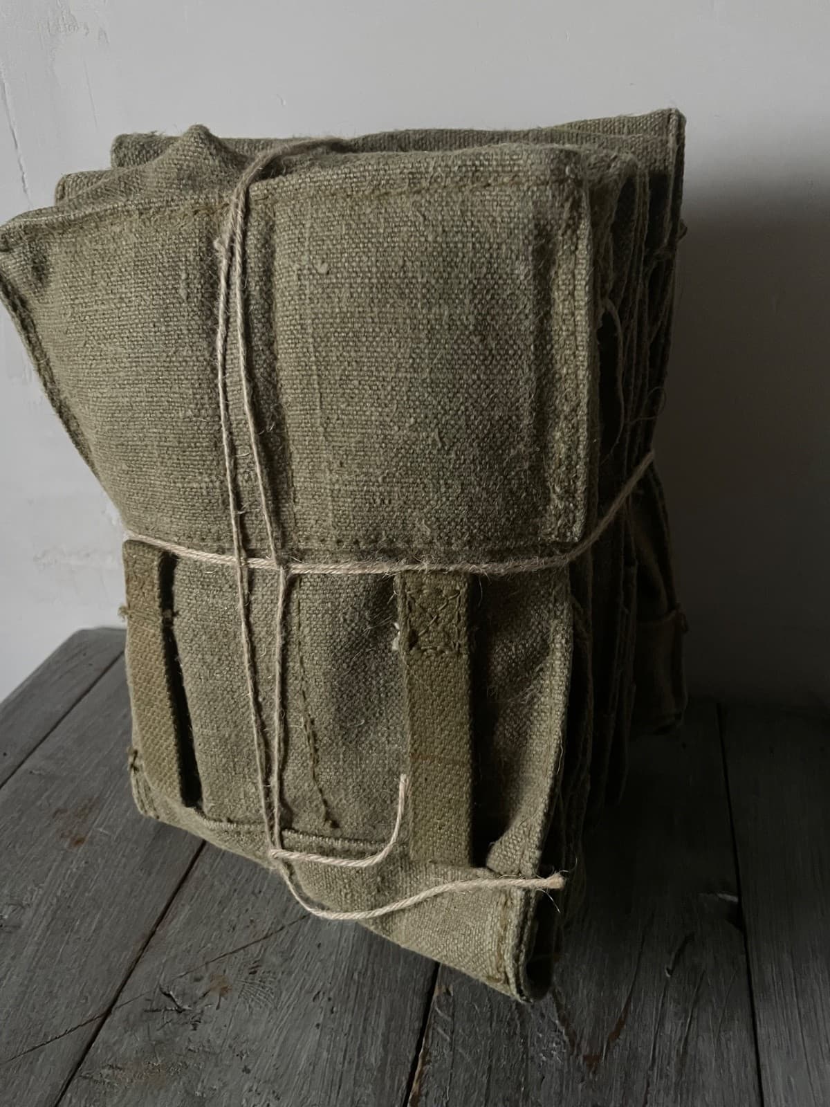 Russian Army pouch 4 mags/30 tarpaulin TAN USSR 1970-s new condition NOS thumbnail 2