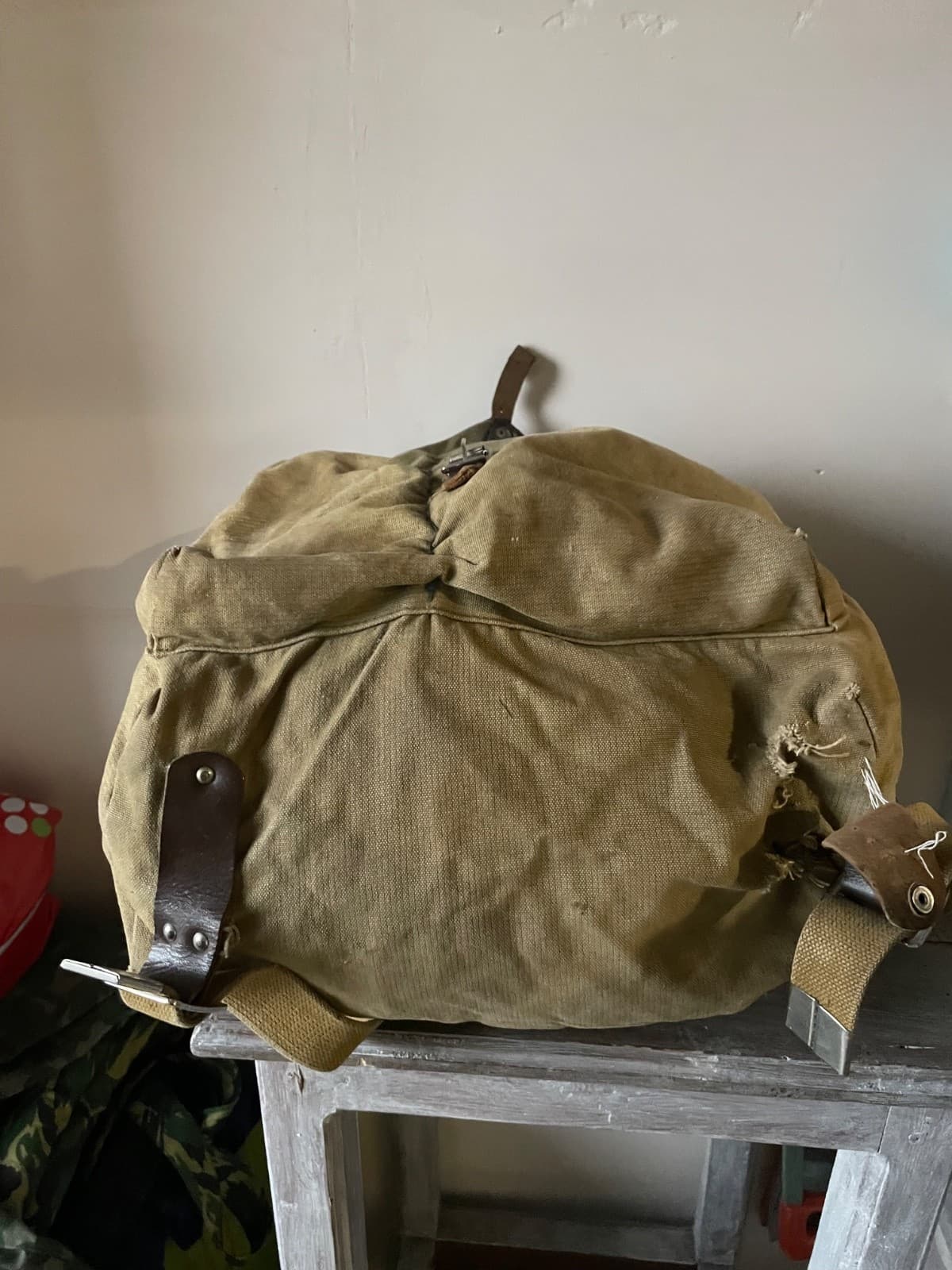Rus Army backpack 35L rucksack SAND color USSR 1980 Afghan war thumbnail 6