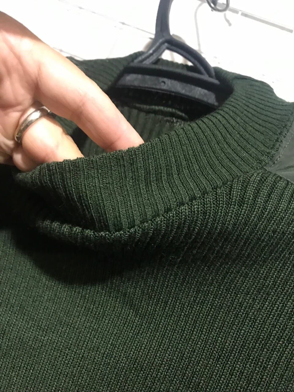 Winter sweater wool/poly OLIVE size 50/3 thumbnail 4